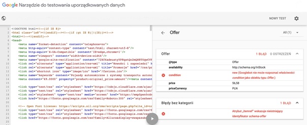 Zobacz jak testować uporządkowanie danych w Google